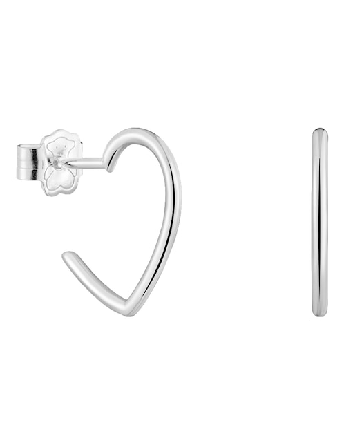Aros de corazón Tous New silueta de plata p 925 con acabado brillante
