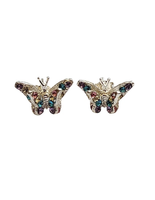 Aretes cortos de mariposa Limerence By Claudia Herrera Insectos de plata p 925 con acabado brillante zirconia