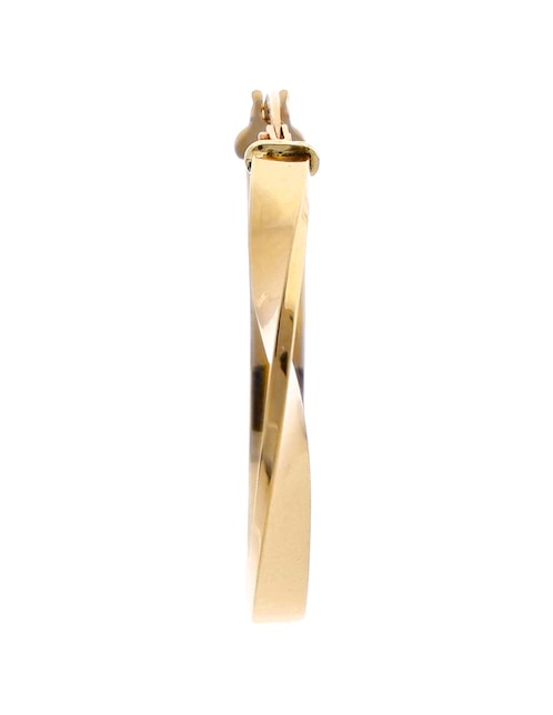 Arracadas ovaladas de oro amarillo 14 k con acabado baño de oro 1