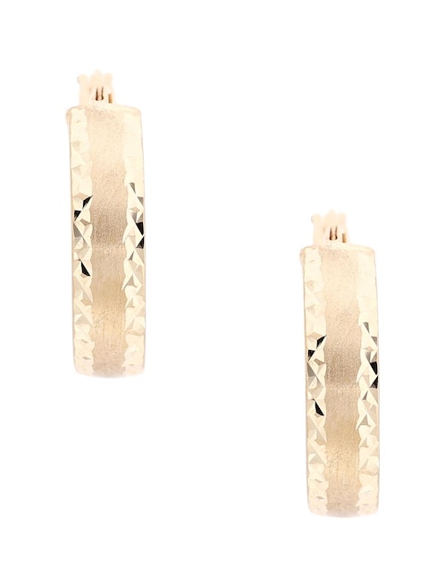 Arracadas de oro amarillo 14 K con acabado liso 1