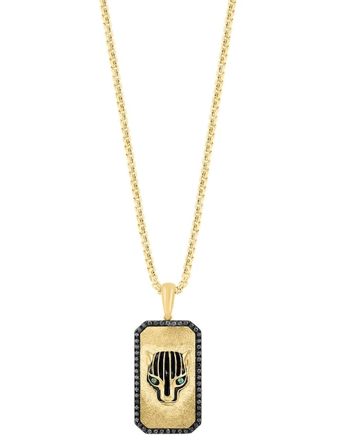 Collar con dije cuadrado de oro amarillo 14 K 1