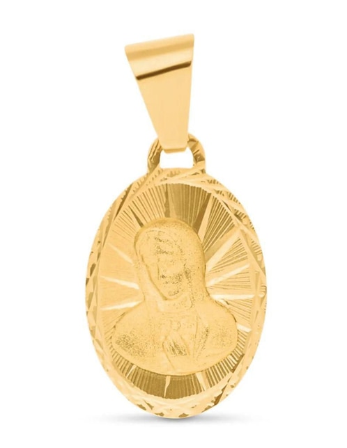 Medalla ovalada Joyerías Bizzarro virgen de guadalupe de oro amarillo 14 K