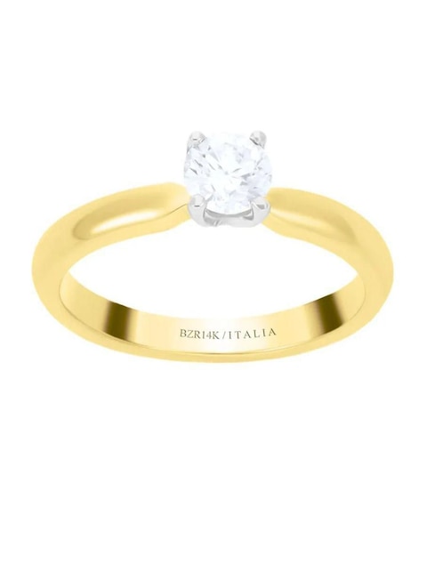 Solitario de oro amarillo 14 k Joyerías Bizzarro diamante