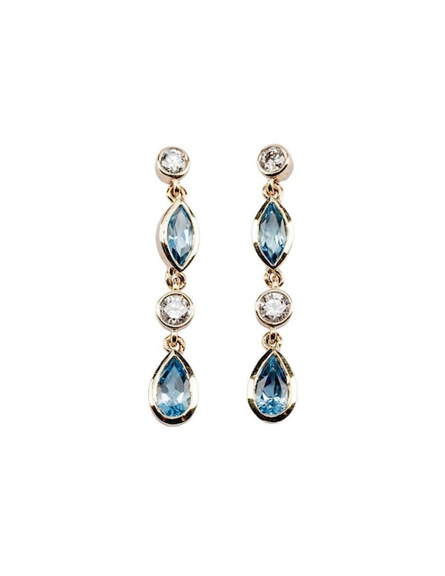 Largos "de (si aplica)" gota no aplica lucie no aplica "de" oro 14 k "con acabado" texturizado topacio y diamante