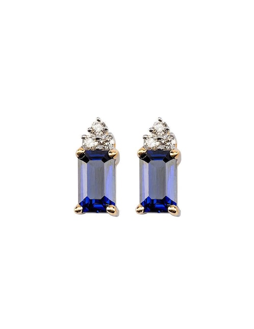 Piercing rectangulares Lucie de oro 14 K con acabado Texturizado Tanzanita