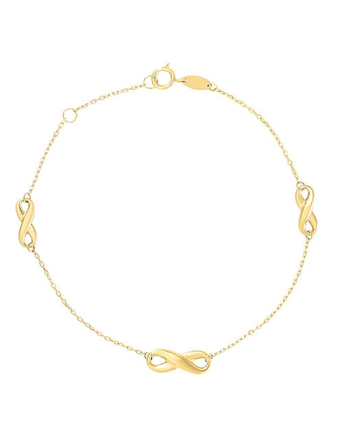 Pulsera Cristal Joyas de oro amarillo 14 k con acabado pulido