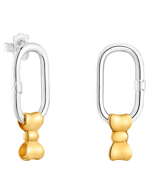Aretes largos Ribbon de plata P 925 con acabado brillante 1