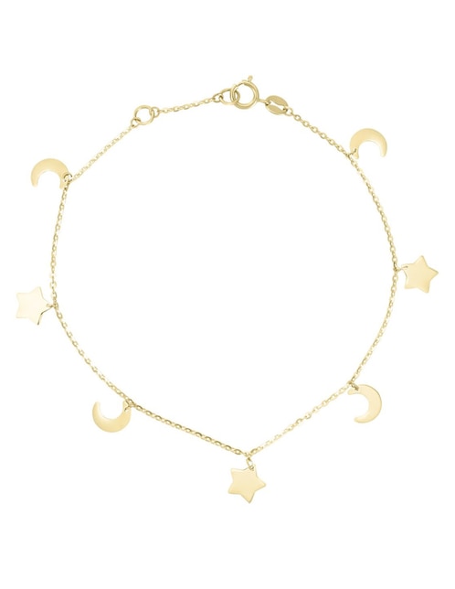 Pulsera Cristal Joyas de oro amarillo 14 k con acabado pulido