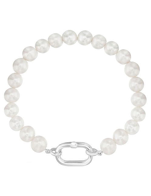 Pulsera Tous de plata con perla p 925 Hold Oval con acabado lustre