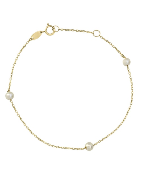 Pulsera Cristal Joyas de oro amarillo 14 k con acabado pulido
