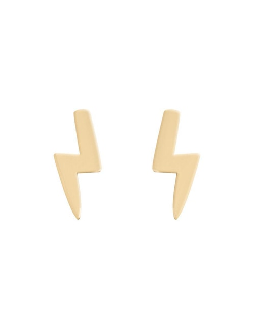 Aretes cortos de Rayo Fianelli Rasy de oro 14 K con acabado brillante