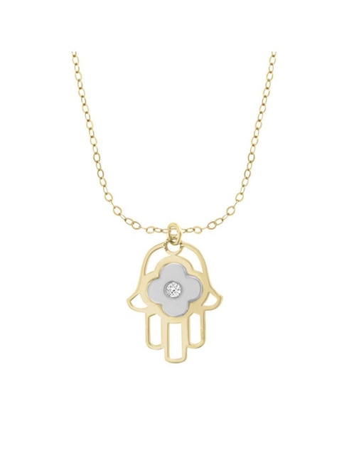 Colgante Y Dije de mano de fátima Fianelli hamsa de oro 14 K diamante