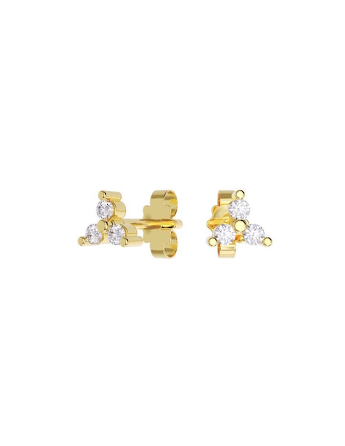 Set de aretes "de (si aplica)" triangular no aplica fonelli no aplica "de" oro 14 k "con acabado" pulido zirconia