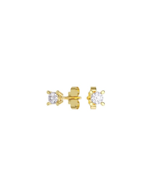 Set de aretes "de (si aplica)" redonda no aplica fonelli no aplica "de" oro 14 k "con acabado" pulido zirconia
