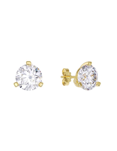 Set de aretes "de (si aplica)" redonda no aplica fonelli no aplica "de" oro 14 k "con acabado" pulido zirconia