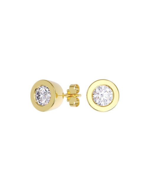 Set de aretes "de (si aplica)" redonda no aplica fonelli no aplica "de" oro 14 k "con acabado" pulido zirconia