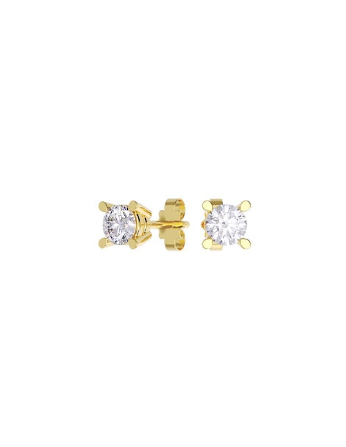 Set de aretes "de (si aplica)" redonda no aplica fonelli no aplica "de" oro 14 k "con acabado" pulido zirconia