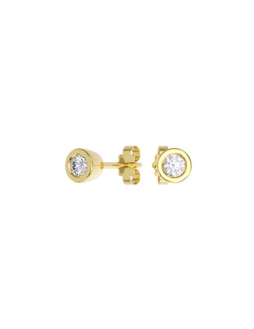 Set de aretes "de (si aplica)" redonda no aplica fonelli no aplica "de" oro 14 k "con acabado" pulido zirconia