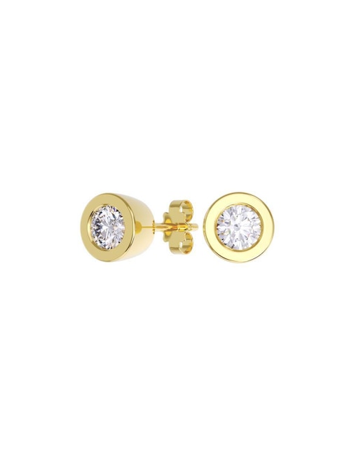 Set de aretes "de (si aplica)" redonda no aplica fonelli no aplica "de" oro 14 k "con acabado" pulido zirconia