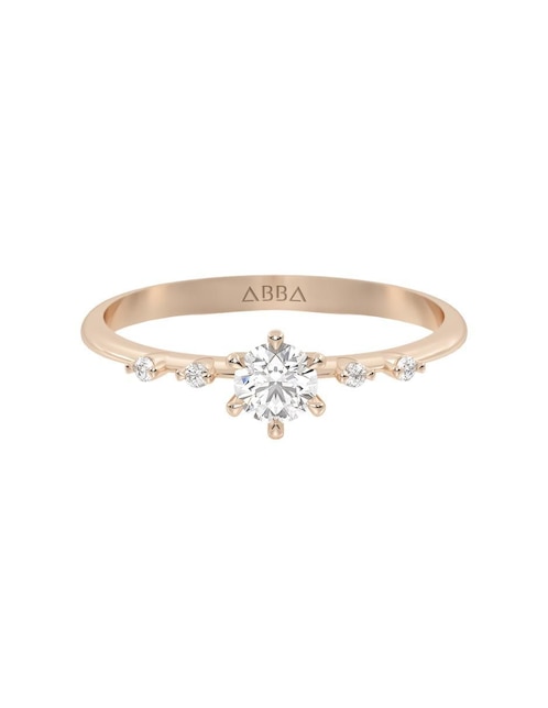 Anillo 14 k de oro zirconia brillante 1