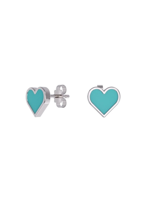 Set de aretes de corazón de oro 14 K con acabado pulido 1