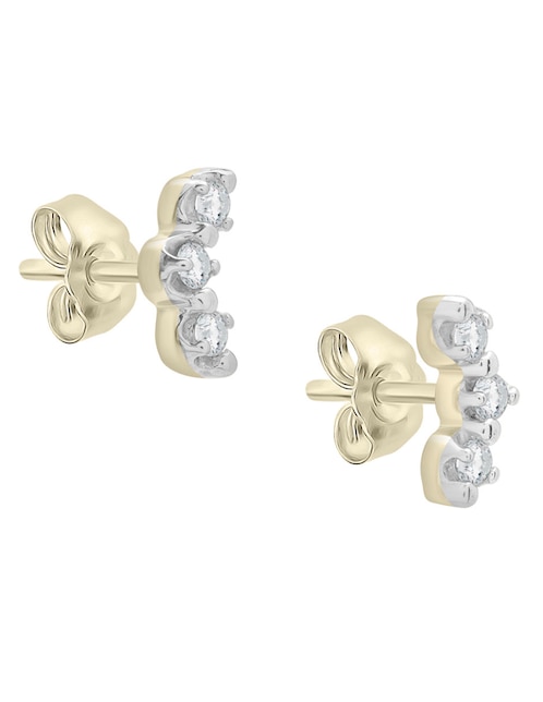 Broqueles de oro 14 K con acabado pavé diamante 1