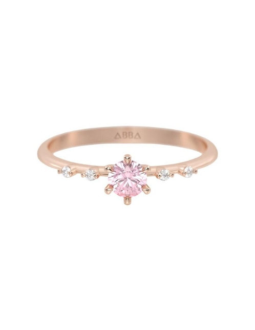Anillo 10 k de oro zirconia brillante 1