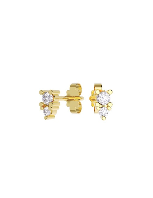 Set de aretes "de (si aplica)" rectangular no aplica fonelli sin familia "de" oro 10 k "con acabado" pulido zirconia