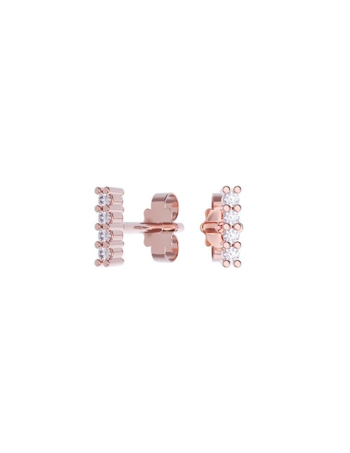 Set de aretes de oro 10 k con acabado pulido zirconia 1
