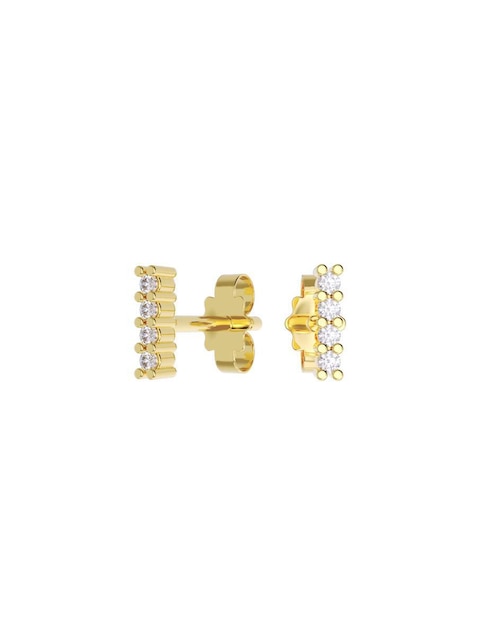 Set de aretes "de (si aplica)" rectangular no aplica fonelli sin familia "de" oro 10 k "con acabado" pulido zirconia