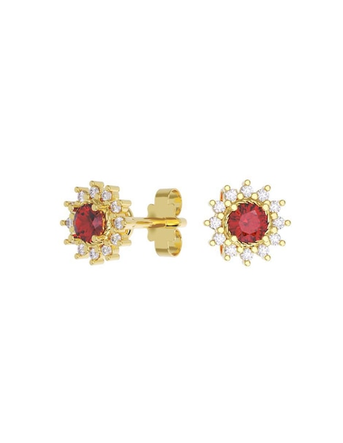 Set de aretes "de (si aplica)" flor no aplica fonelli sin familia "de" oro 10 k "con acabado" pulido zirconia