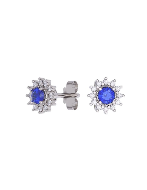 Set de aretes de flor de oro 10 k con acabado pulido zirconia 1