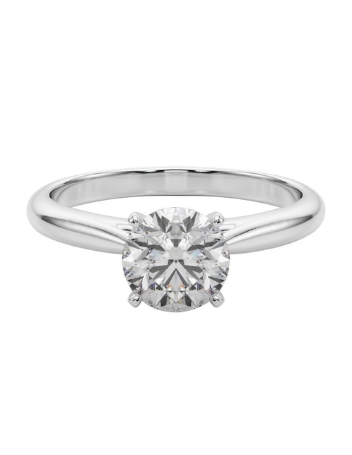 Anillo de compromiso de oro blanco 10 k diamante 1