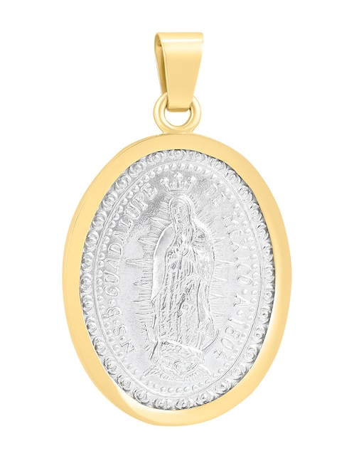 Medalla de virgen de guadalupe Cristal Joyas de oro amarillo 14 K
