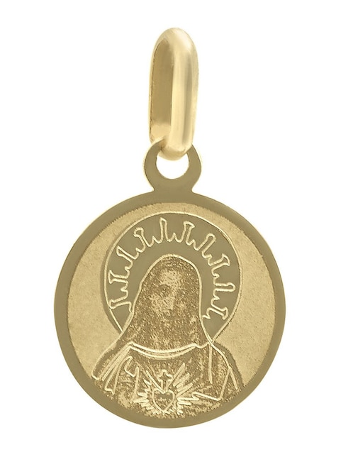 Medalla redonda Cristal Joyas de oro amarillo 14 K