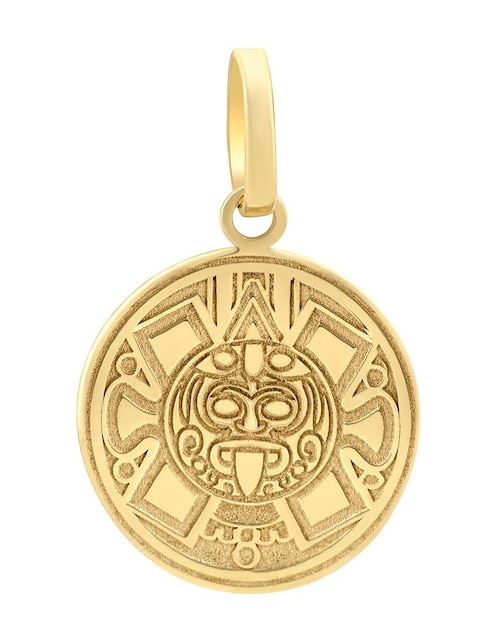 Dije redondo Cristal Joyas de oro amarillo 14 K