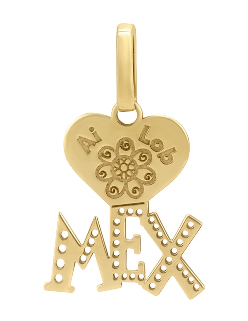 Dije de corazón Cristal Joyas de oro amarillo 14 K