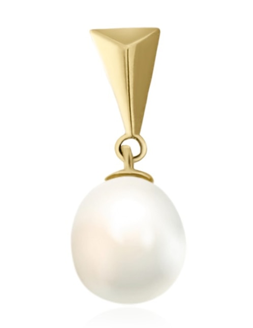 Dije de gota Cristal Joyas de oro amarillo 14 K perla