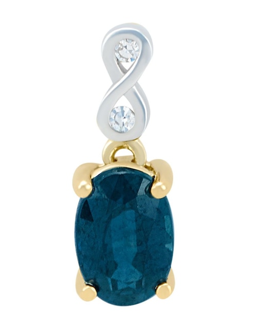 Dije de infinito Cristal Joyas de oro amarillo 14 K zafiro y diamante