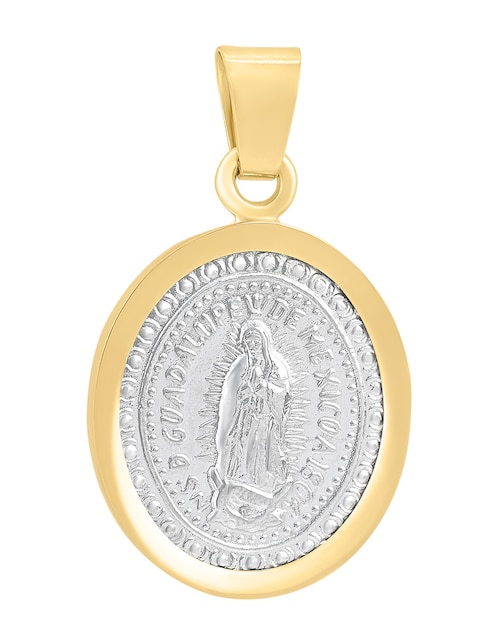 Medalla de virgen de guadalupe Cristal Joyas de oro amarillo 14 K