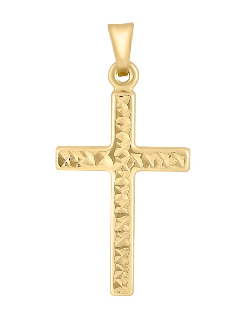 Dije de cruz Cristal Joyas de oro amarillo 14 K