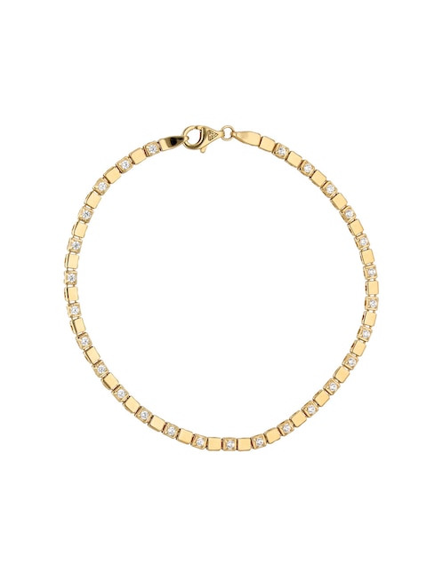 Pulsera de oro amarillo con circonita 14 k con acabado pulido 1