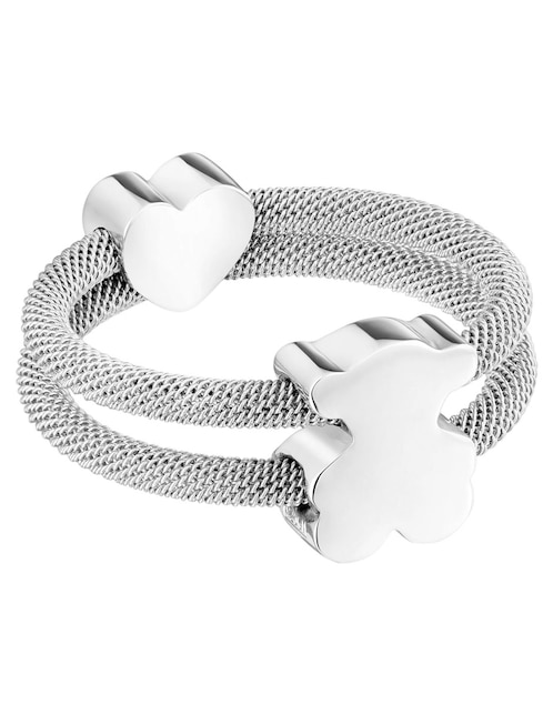 Anillo de oso Icon Mesh P 925 de plata brillante 1