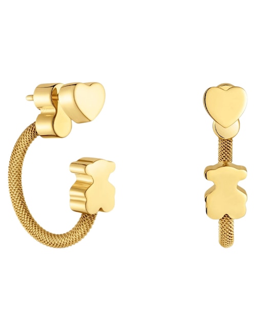 Arracadas oso Tous Icon Mesh de plata P 925 con acabado brillante