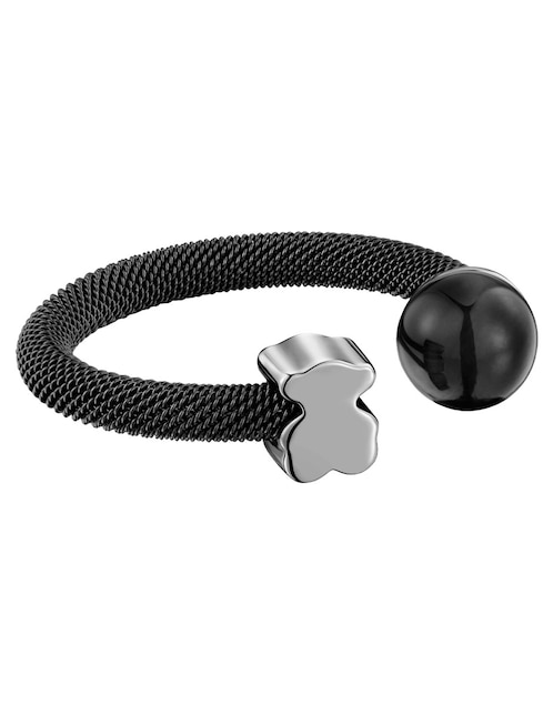 Anillo con gema de oso Icon Mesh ojo de halcón lustre 1