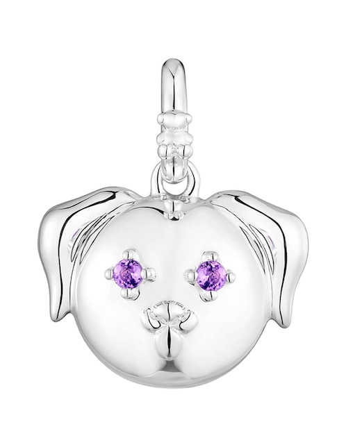 Dije de perro medallions de plata P 925 amatista 1