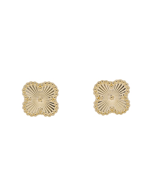 Broqueles de flor Casal de oro 14 K con acabado brillante