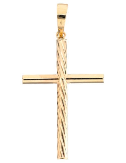 Dije de cruz de oro amarillo 14 K 1