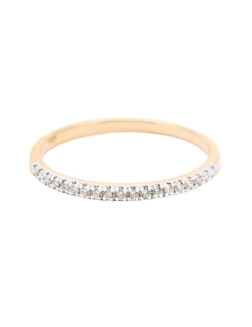 Anillo con gema circular CHURUMBELA 14 k de oro amarillo diamante pulido 1