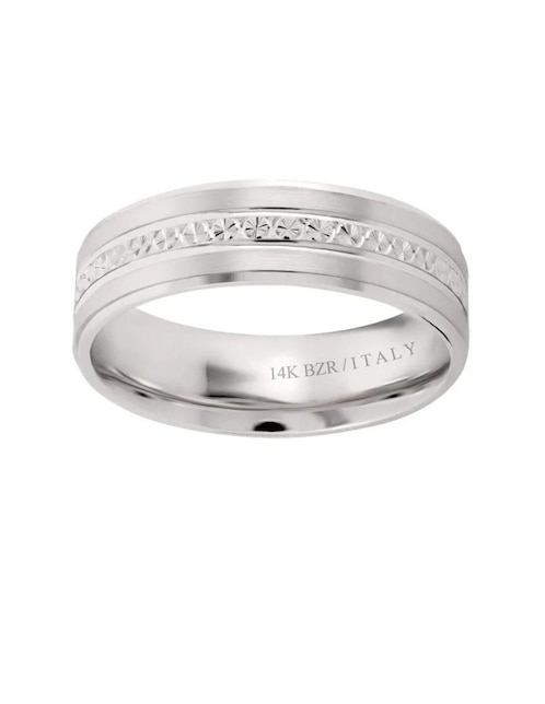 Argolla de oro blanco 14 k 1